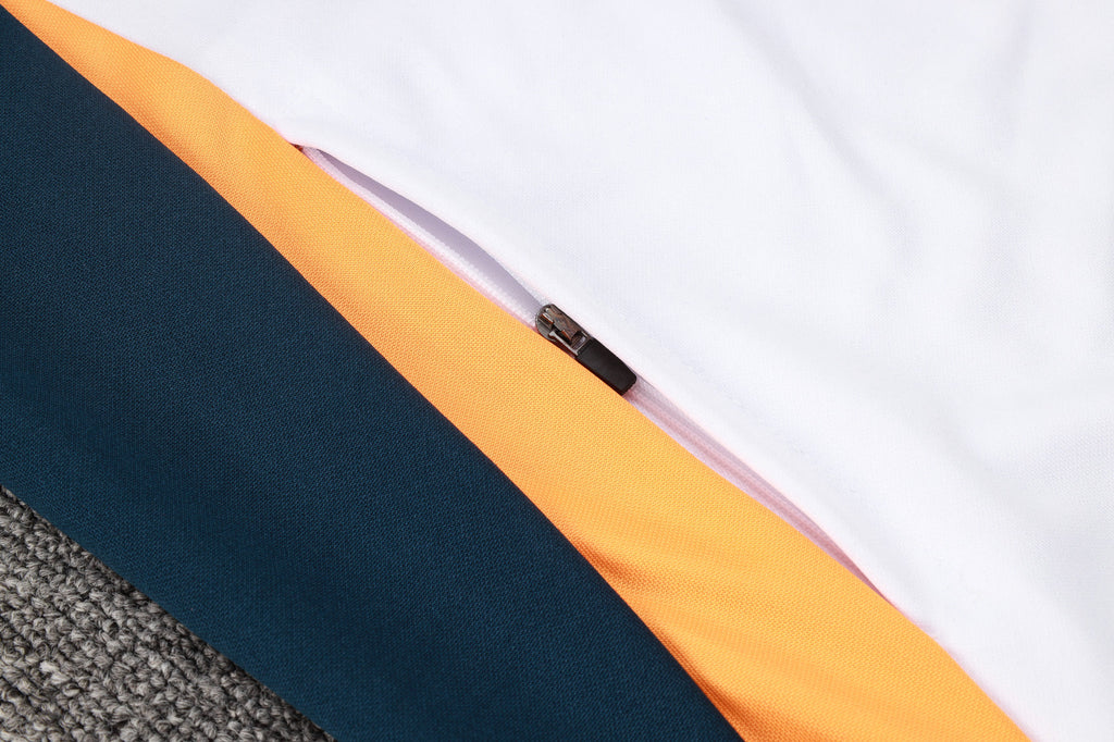 2024-25 Real Madrid White Training Suit Kit Long zipper S-2XL