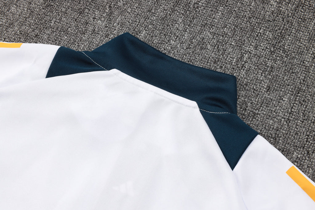 2024-25 Real Madrid White Training Suit Kit Long zipper S-2XL