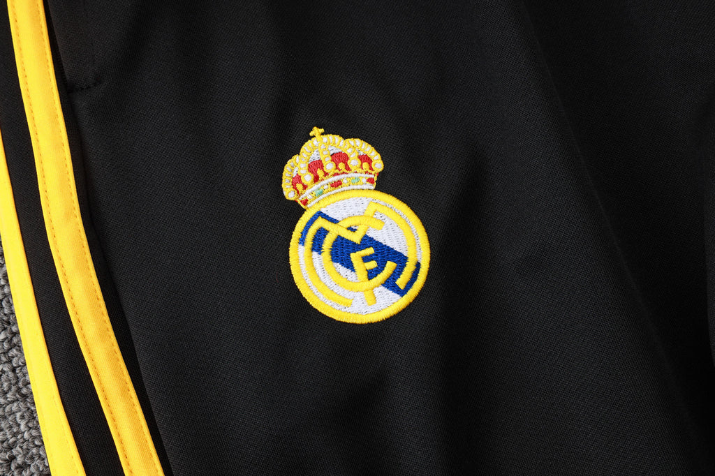 2025-26 Real Madrid Long zipper Black-Gold training suit S-2XL