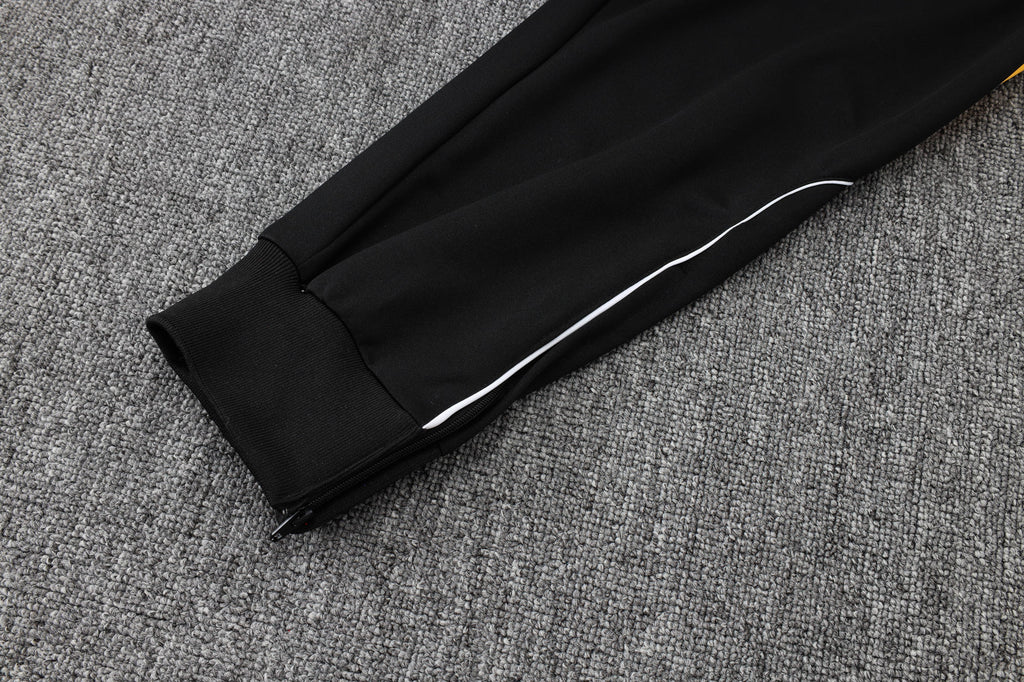 2025-26 Real Madrid Long zipper Black-Gold training suit S-2XL