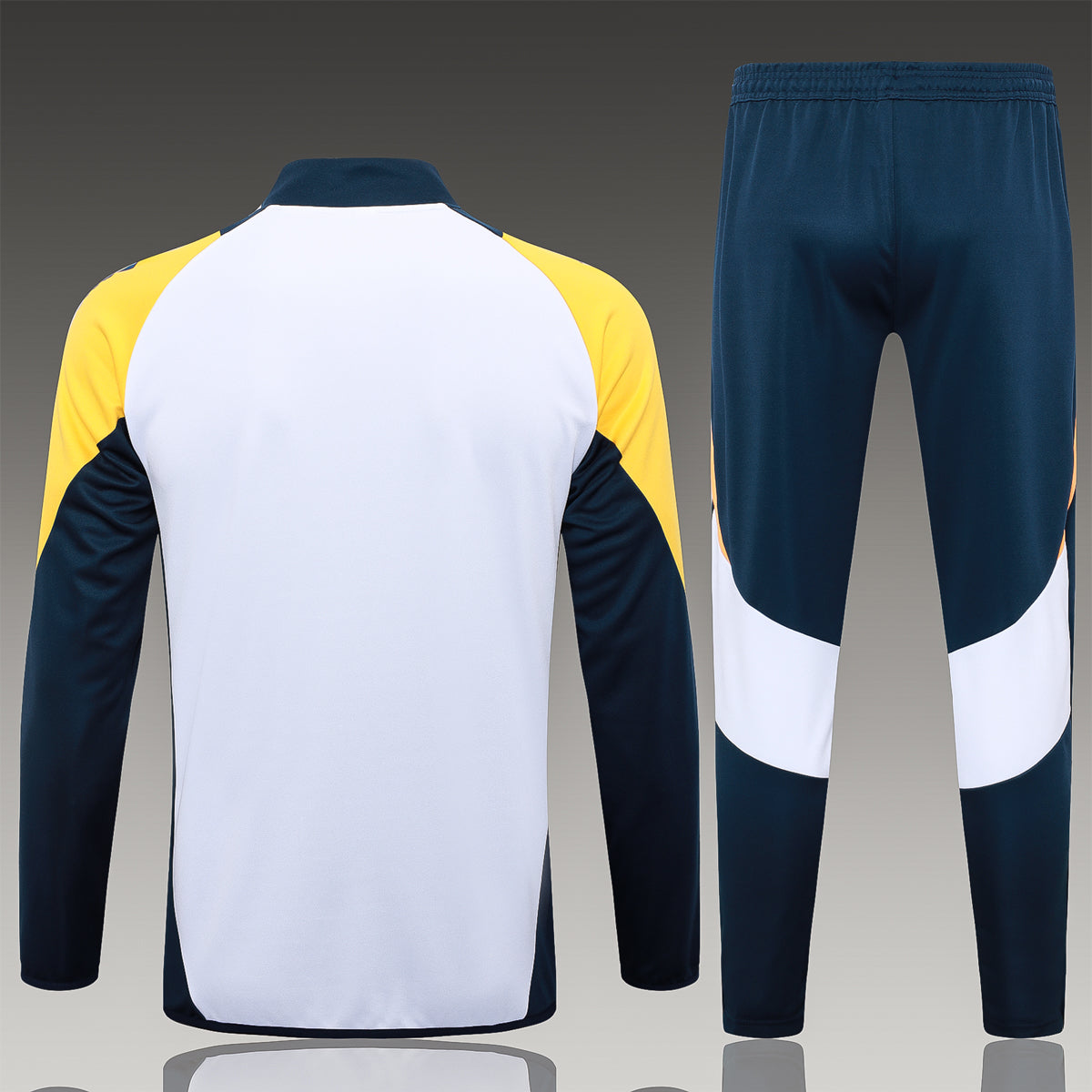 2024-25 Real Madrid White-Yellow Training Suit Kit Long zipper S-2XL