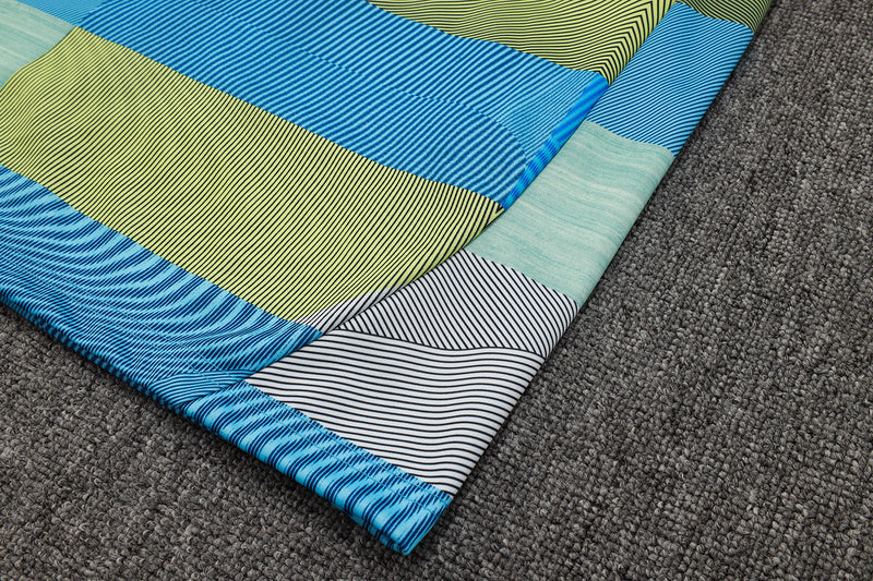 2025-26 Real Madrid Blue-Green-Gray Adult long pull training suit S-2XL