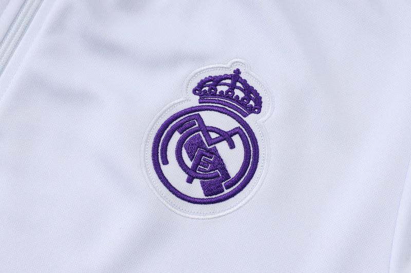 2025-26 Real Madrid White Adult long pull training suit S-2XL