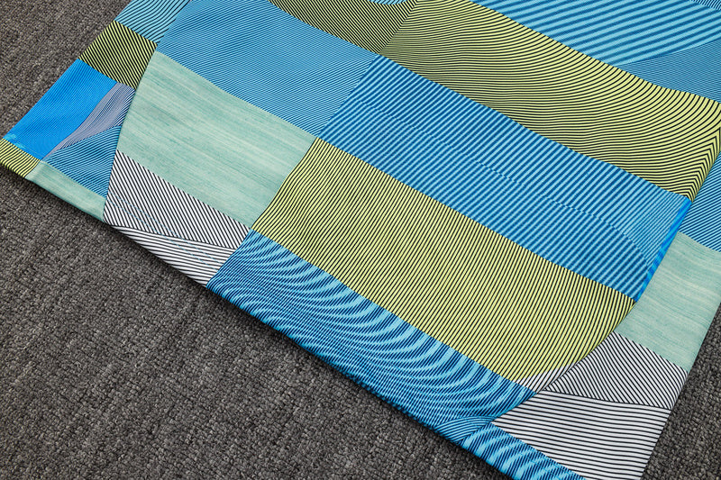 2025-26 Real Madrid Blue-Green-Gray Adult long pull training suit S-2XL