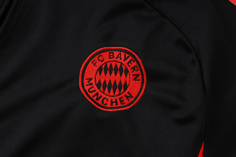 2025-26 Bayern Munich Black-Red-White Adult long pull training suit S-2XL