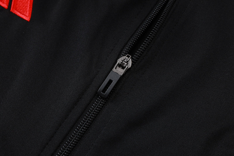 2025-26 Bayern Munich Black-Red-White Adult long pull training suit S-2XL