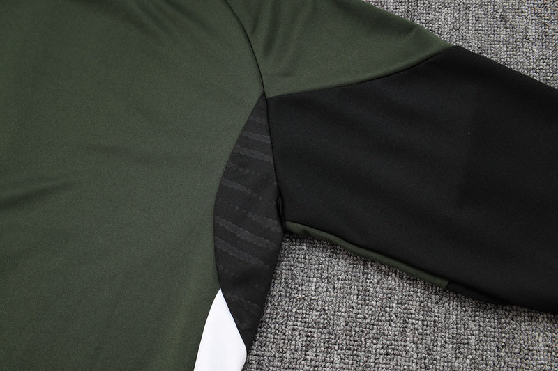 2025-26 Bayern Munich Black-White Adult long pull training suit S-2XL