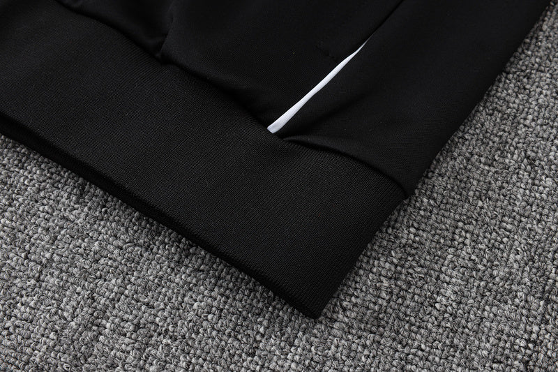 2025-26 Real Madrid Black-Yellow Adult long pull training suit S-2XL