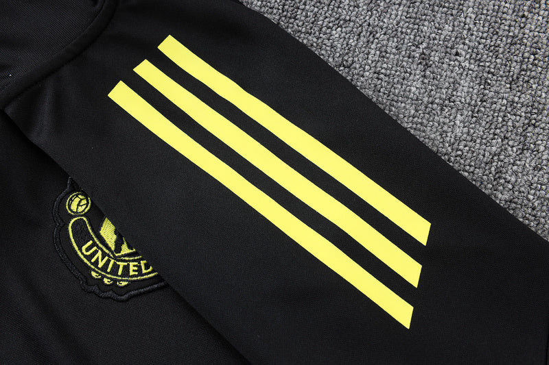 2025-26 Manchester United Black Adult long pull training suit S-2XL