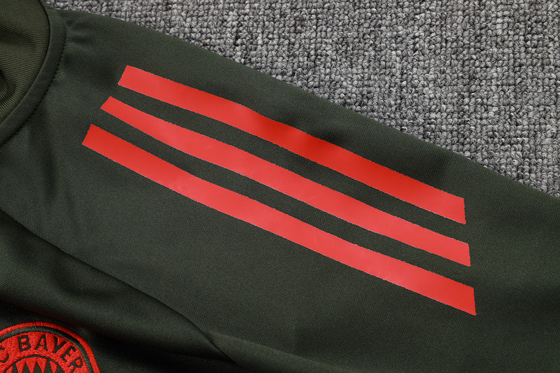 2025-26 Bayern Munich Black-White Adult long pull training suit S-2XL