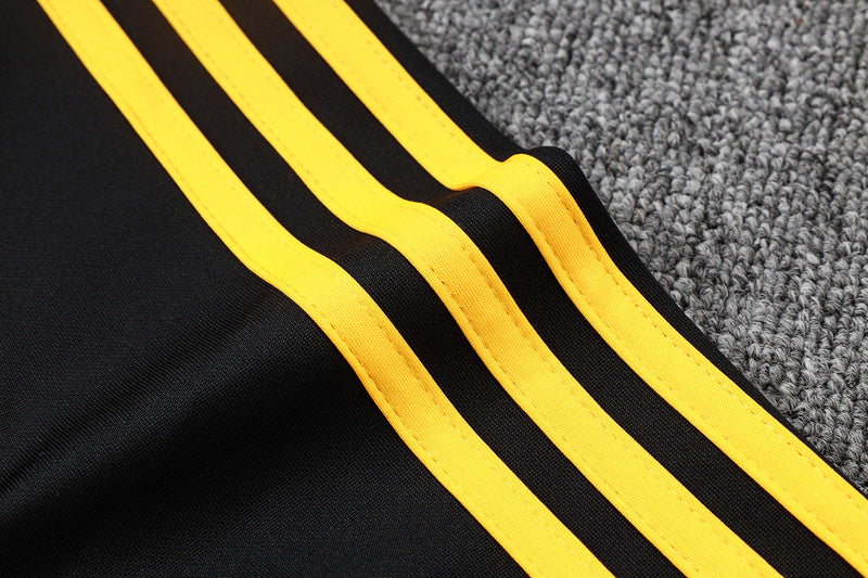 2025-26 Real Madrid Black-Yellow Adult long pull training suit S-2XL
