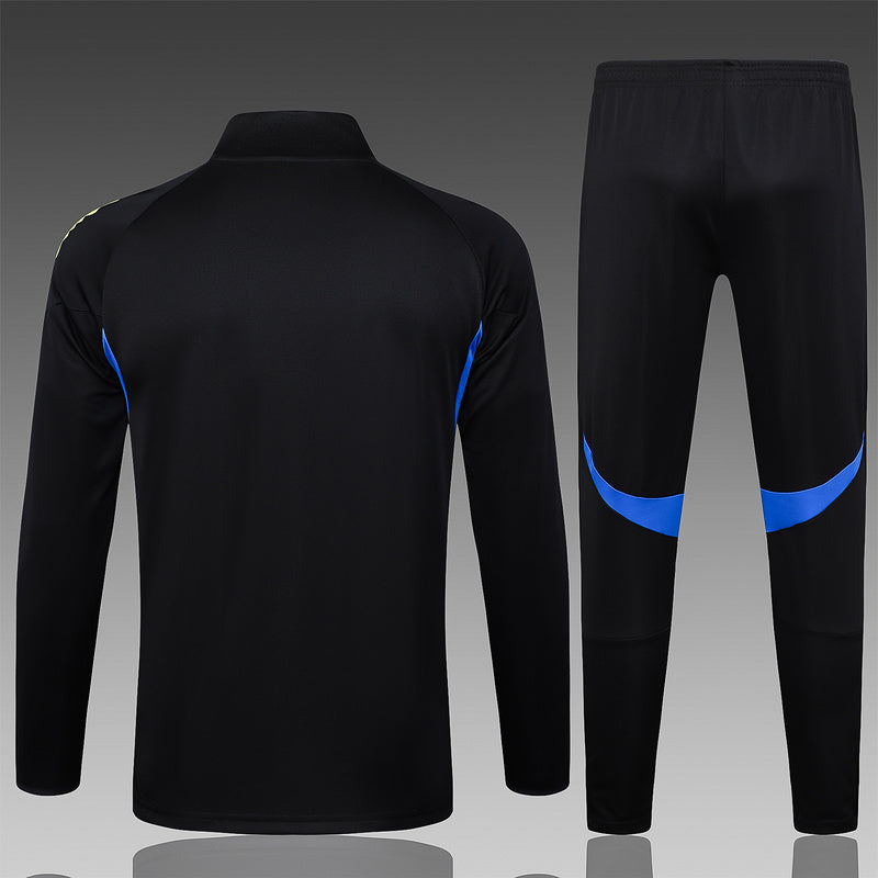 2025-26 Manchester United Black Adult long pull training suit S-2XL
