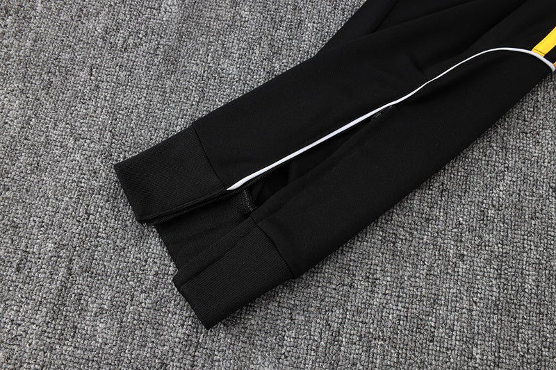 2025-26 Real Madrid Black-Yellow Adult long pull training suit S-2XL