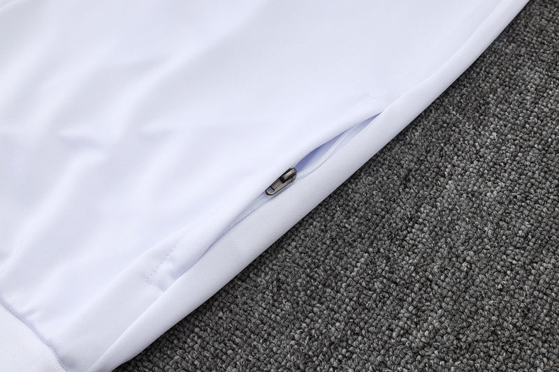 2025-26 Real Madrid White Adult long pull training suit S-2XL