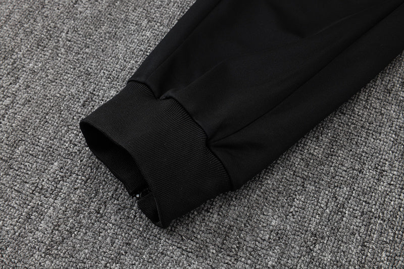 2025-26 Real Madrid Black-Yellow Adult long pull training suit S-2XL