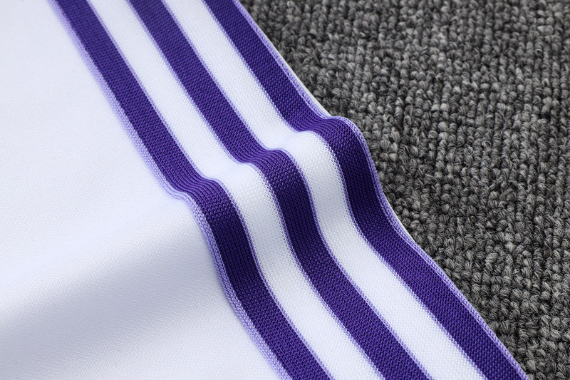 2025-26 Real Madrid White Adult long pull training suit S-2XL